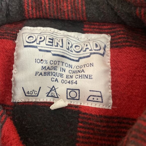 Vintage Open Road Men M Heavy Flannel Buffalo Plaid Button Shirt Shacket - Picture 6 of 6